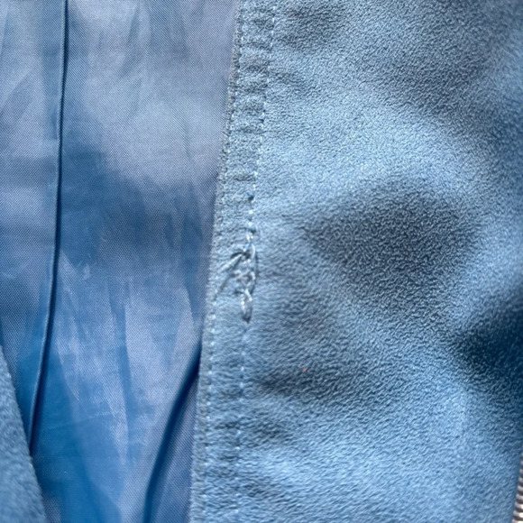 TanJay Zip-Up Faux Suede Moto Style Jacket/Blazer Zip Pockets & Padded Shoulders - Picture 6 of 7